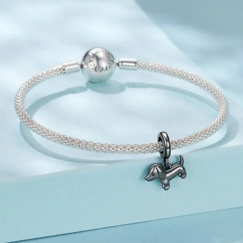 (zdjęcie do) Pandora Style 925 Srebro Próba Czernione Złoto Wisiorek z Jamnikiem - SCC3109 - Wyświetl 3