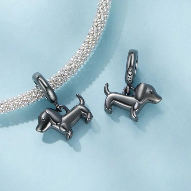 (zdjęcie do) Pandora Style 925 Srebro Próba Czernione Złoto Wisiorek z Jamnikiem - SCC3109 - Wyświetl 4