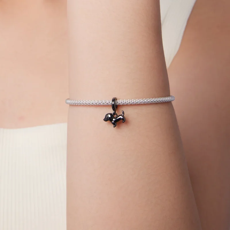 (zdjęcie do) Pandora Style 925 Srebro Próba Czernione Złoto Wisiorek z Jamnikiem - SCC3109 - Wyświetl 6