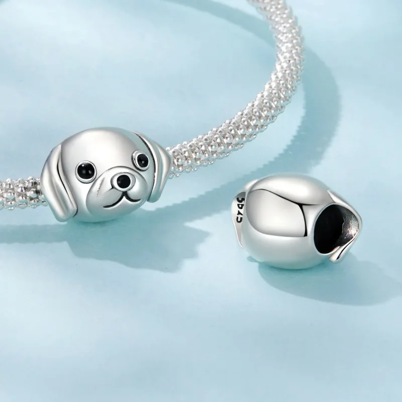(zdjęcie do) Pandora Style 925 Srebro Próby 925 Utleniony Koralik Golden Retriever z Emalią - - Wyświetl 4