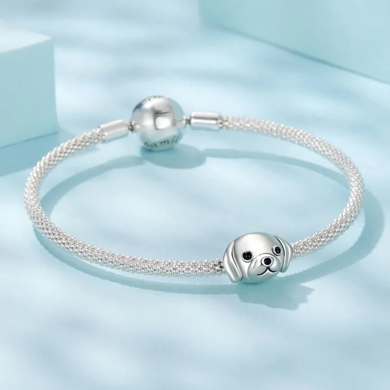 (zdjęcie do) Pandora Style 925 Srebro Próby 925 Utleniony Koralik Golden Retriever z Emalią - - Wyświetl 5