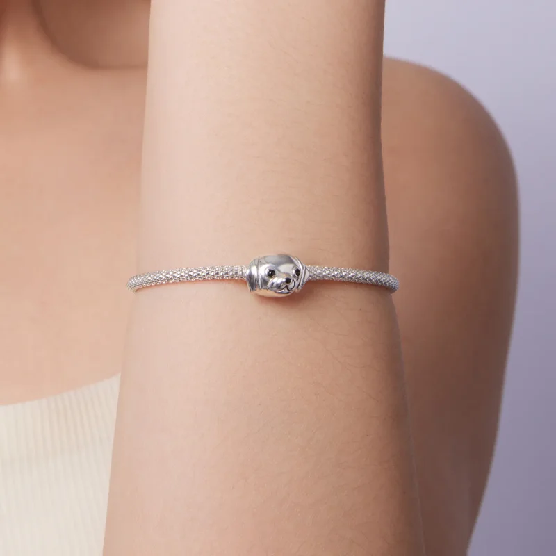 (zdjęcie do) Pandora Style 925 Srebro Próby 925 Utleniony Koralik Golden Retriever z Emalią - - Wyświetl 7
