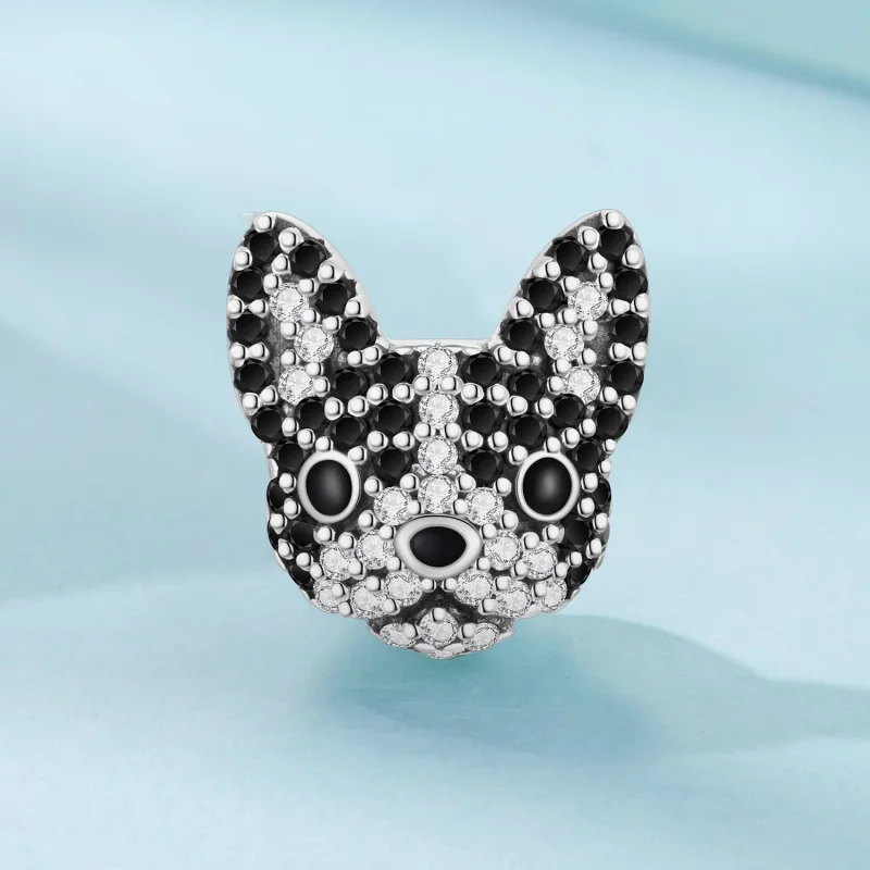 (zdjęcie do) Pandora Style 925 Srebro Stemplowane Utleniane Koralik Boston Terrier z Emalią i - Wyświetl 2