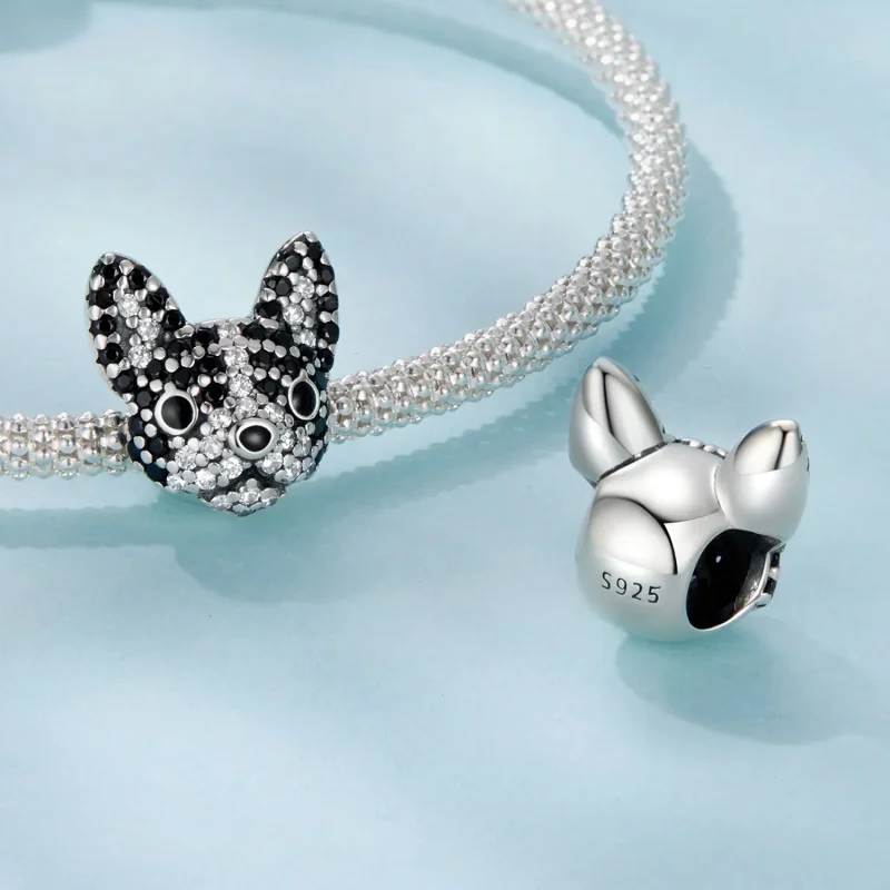 (zdjęcie do) Pandora Style 925 Srebro Stemplowane Utleniane Koralik Boston Terrier z Emalią i - Wyświetl 4