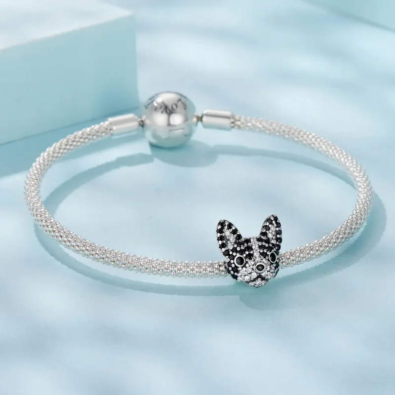 (zdjęcie do) Pandora Style 925 Srebro Stemplowane Utleniane Koralik Boston Terrier z Emalią i - Wyświetl 5
