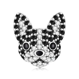 (zdjęcie do) Pandora Style 925 Srebro Stemplowane Utleniane Koralik Boston Terrier z Emalią i Cyrkoniami - SCC3111