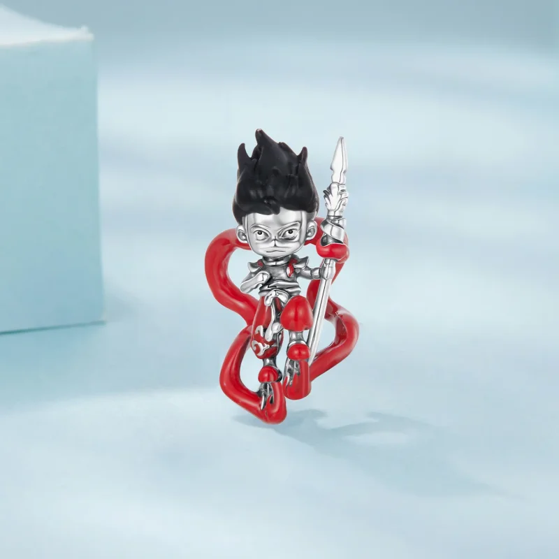 (zdjęcie do) Pandora Style 925 Srebro Próby 925 Utleniony Koralik Nezha z Emalią - SCC3116 - Wyświetl 2