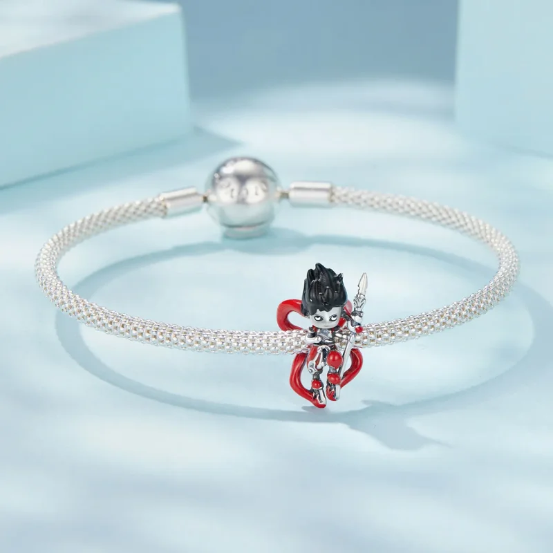 (zdjęcie do) Pandora Style 925 Srebro Próby 925 Utleniony Koralik Nezha z Emalią - SCC3116 - Wyświetl 5