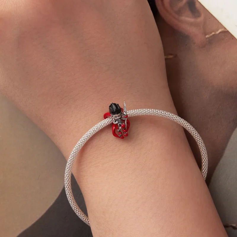 (zdjęcie do) Pandora Style 925 Srebro Próby 925 Utleniony Koralik Nezha z Emalią - SCC3116 - Wyświetl 6
