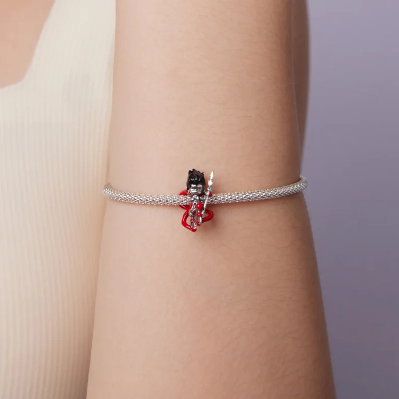 (zdjęcie do) Pandora Style 925 Srebro Próby 925 Utleniony Koralik Nezha z Emalią - SCC3116 - Wyświetl 7