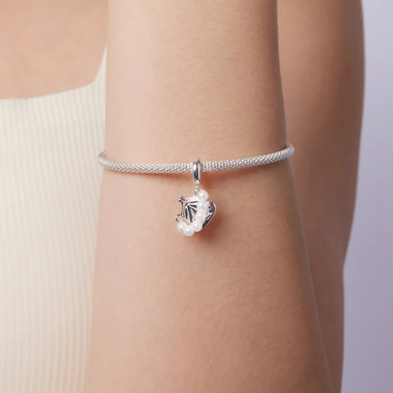 (zdjęcie do) Pandora Style 925 Srebro Próby 925 Platynowane Zawieszka Torebka z Perłą - SCC31 - Wyświetl 6