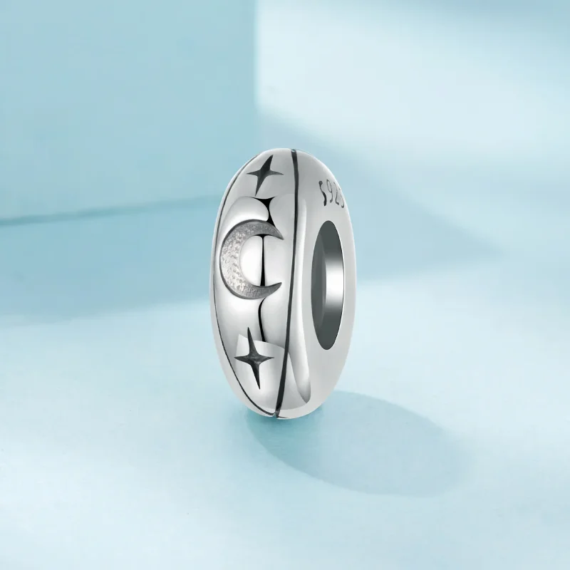 (zdjęcie do) Pandora Style 925 Srebro Starlingowe Utleniona Gwiazda i Księżyc Silikonowy Kora - Wyświetl 2