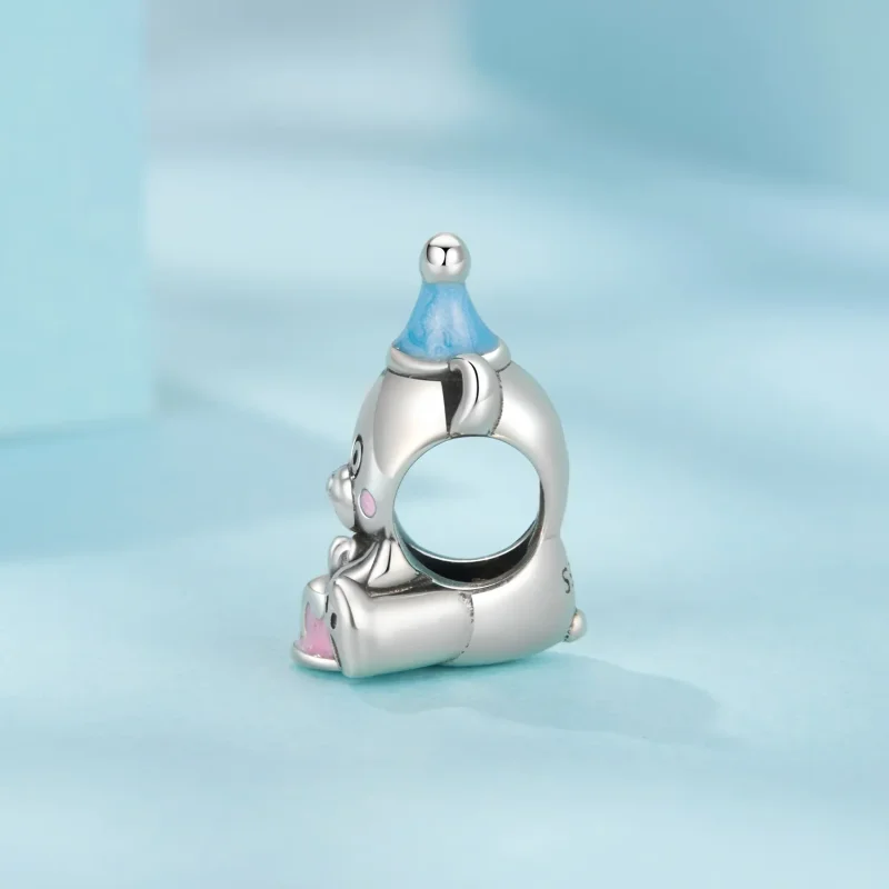 (zdjęcie do) Pandora Style 925 Srebro Stemplowane Utleniane Koralik Niedźwiedź z Tortem Urodz - Wyświetl 3