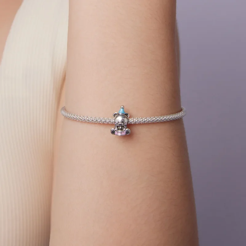 (zdjęcie do) Pandora Style 925 Srebro Stemplowane Utleniane Koralik Niedźwiedź z Tortem Urodz - Wyświetl 7