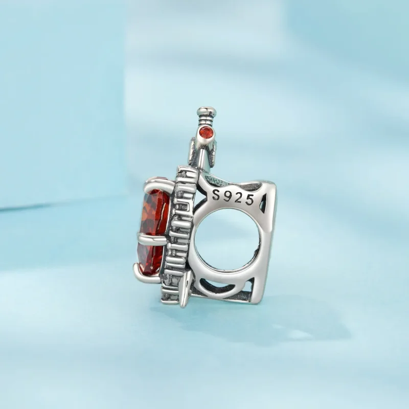 (zdjęcie do) Pandora Style 925 Srebro Próby 925 Utleniony Koralik Serce Miecz z Cyrkoniami - - Wyświetl 3