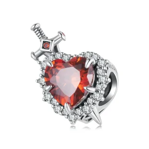 Pandora Style 925 Srebro Próby 925 Utleniony Koralik Serce Miecz z Cyrkoniami - SCC3123 (zdjęcie do) Pandora Style 925 Srebro Próby 925 Utleniony Koralik Serce Miecz z Cyrkoniami - SCC3123