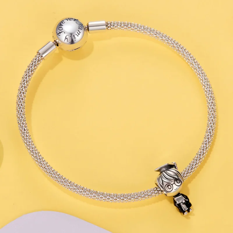 (zdjęcie do) Pandora Style 925 Srebrna Sakiewka z Chłopcem Absolwentem - SCC3126 - Wyświetl 5