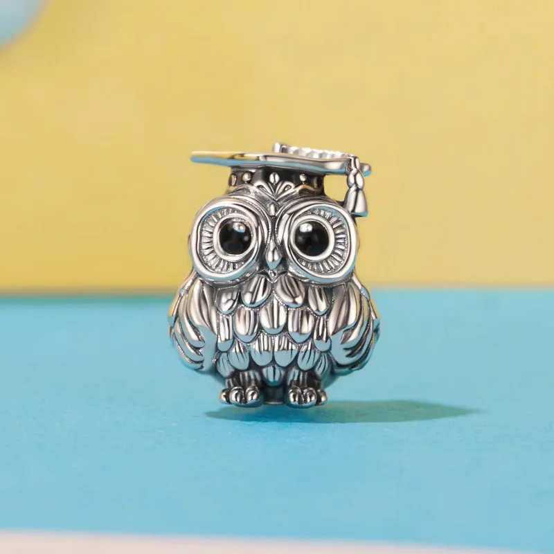 (zdjęcie do) Pandora Style-Inspirowana Koralik Sowa Mądrości ze Srebra Próby 925 - SCC3128 - Wyświetl 2