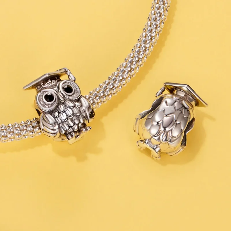 (zdjęcie do) Pandora Style-Inspirowana Koralik Sowa Mądrości ze Srebra Próby 925 - SCC3128 - Wyświetl 4