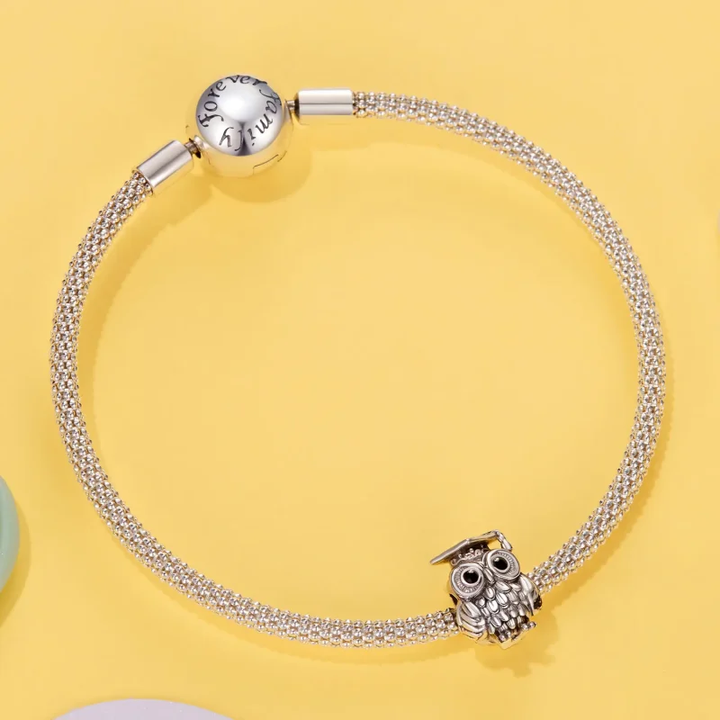 (zdjęcie do) Pandora Style-Inspirowana Koralik Sowa Mądrości ze Srebra Próby 925 - SCC3128 - Wyświetl 5
