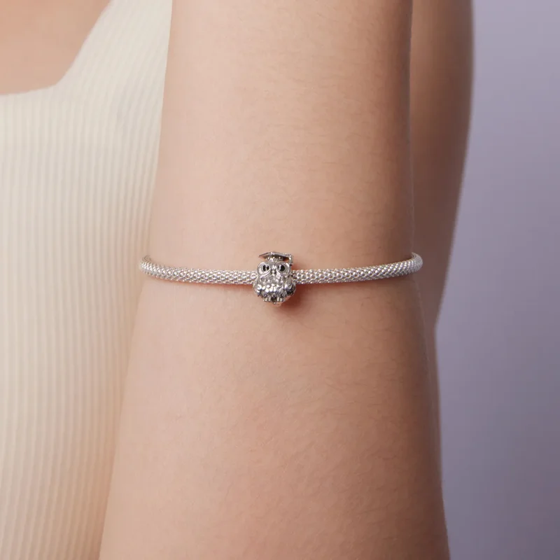 (zdjęcie do) Pandora Style-Inspirowana Koralik Sowa Mądrości ze Srebra Próby 925 - SCC3128 - Wyświetl 7
