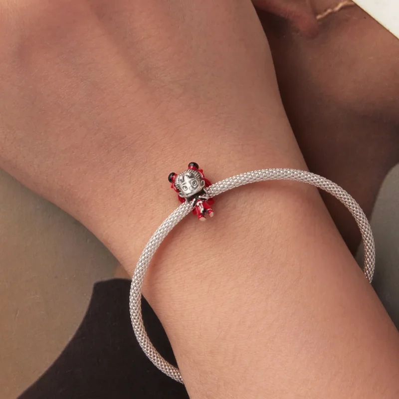 (zdjęcie do) Pandora Style 925 Srebro Próby Oksydowany Koralik Nezha - Emaliowany Amulet Mity - Wyświetl 6