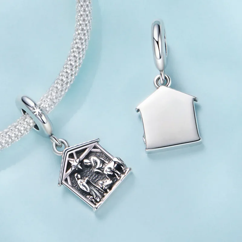(zdjęcie do) Pandora Style 925 Srebrna Zawieszka z Szopką Bożonarodzeniową - SCC3140 - Wyświetl 4