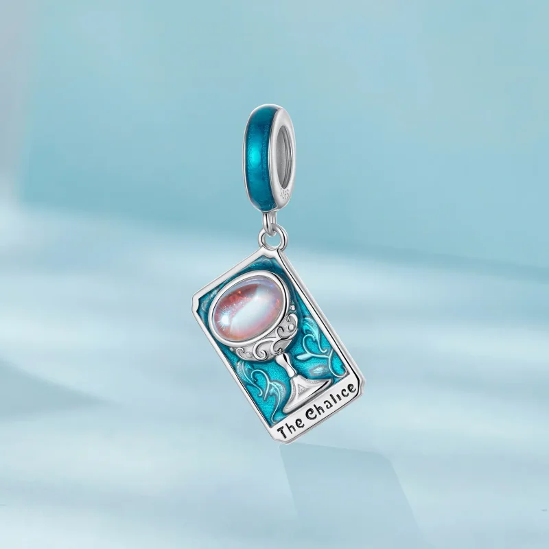 (zdjęcie do) Pandora Style 925 Srebro Próbowane Pozłacane Białym Złotem Wisiorek Tarot Kielic - Wyświetl 2