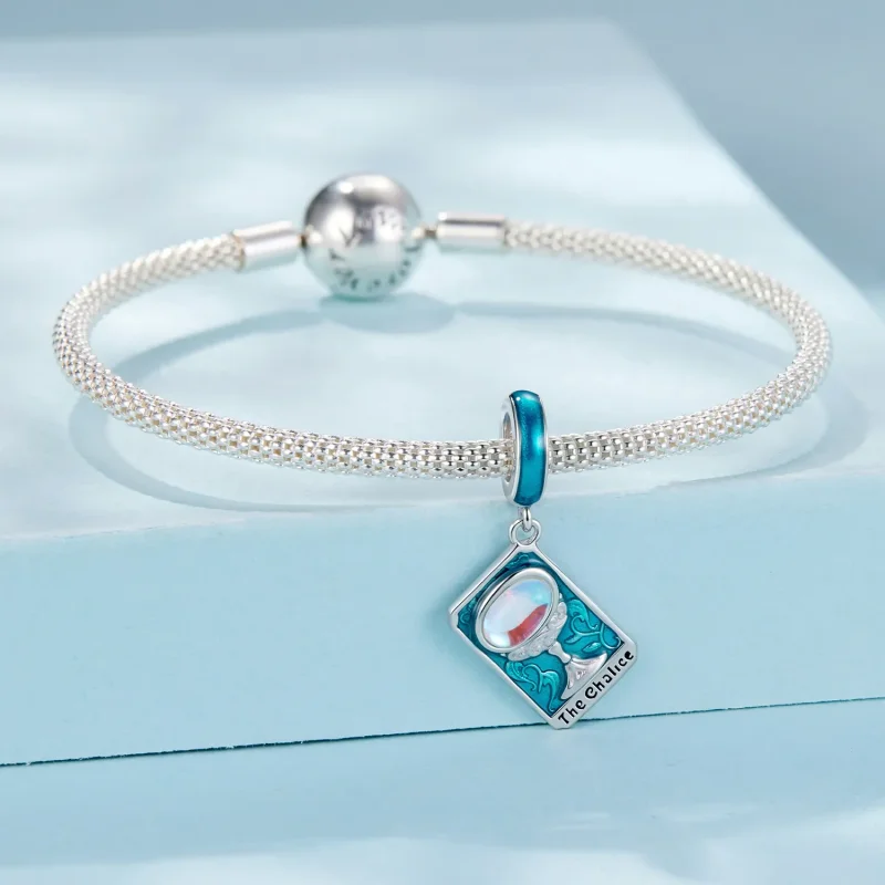 (zdjęcie do) Pandora Style 925 Srebro Próbowane Pozłacane Białym Złotem Wisiorek Tarot Kielic - Wyświetl 3