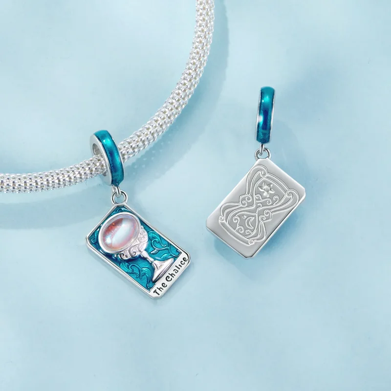 (zdjęcie do) Pandora Style 925 Srebro Próbowane Pozłacane Białym Złotem Wisiorek Tarot Kielic - Wyświetl 4