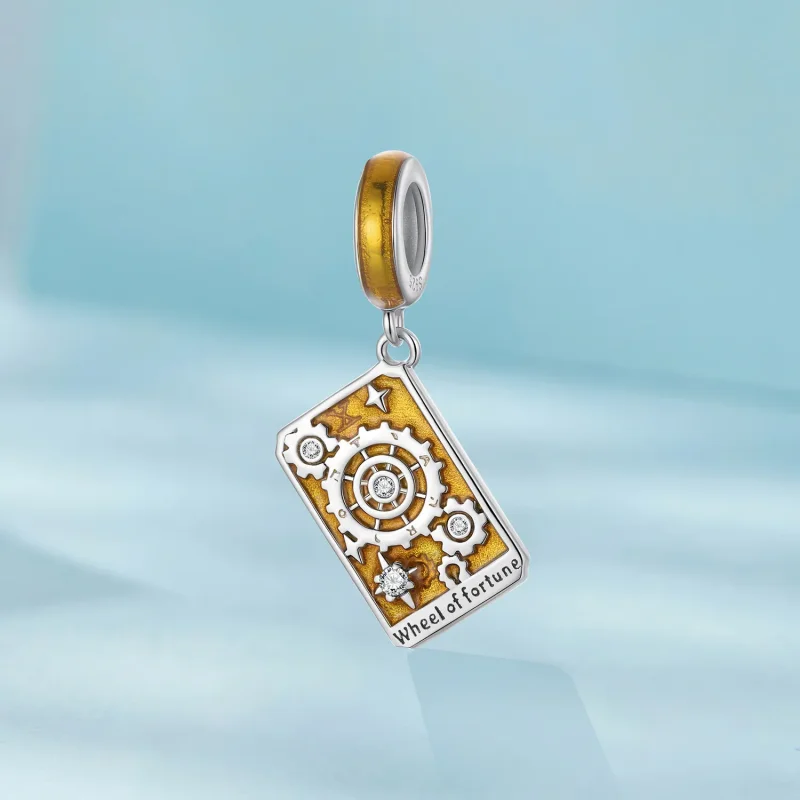 (zdjęcie do) Pandora Style 925 Srebro Próba Platerowane Białym Złotem Wisiorek Koło Fortuny T - Wyświetl 2