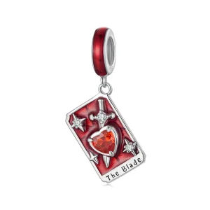 (zdjęcie do) Pandora Style 925 Srebro Próby Złocone Białym Złotem Wisiorek Miecze Tarota - Emaliowany Amulet Mądrości z Cyrkoniami - SCC3144