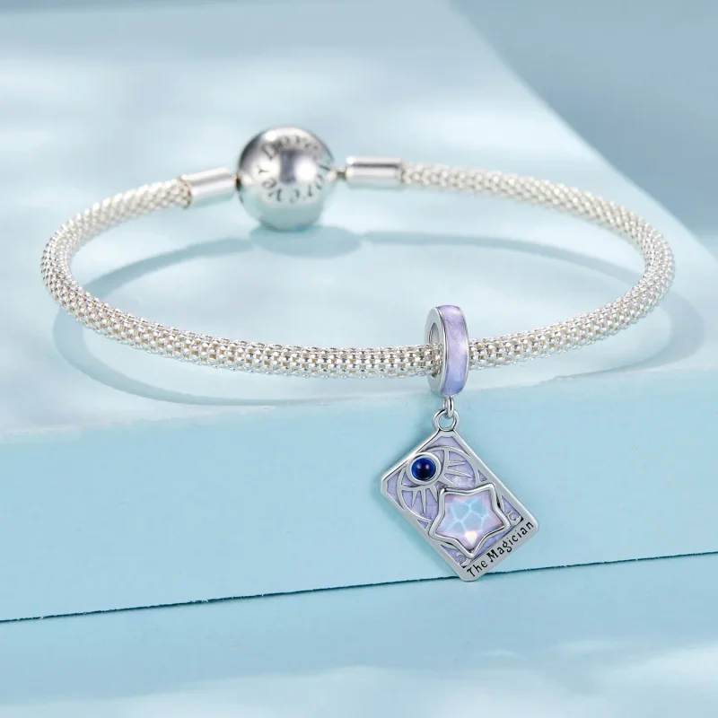 (zdjęcie do) Pandora Style 925 Srebro Próby Złocone Białym Złotem Wisiorek Magik Tarot - Emal - Wyświetl 3