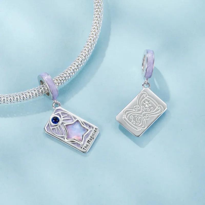 (zdjęcie do) Pandora Style 925 Srebro Próby Złocone Białym Złotem Wisiorek Magik Tarot - Emal - Wyświetl 4