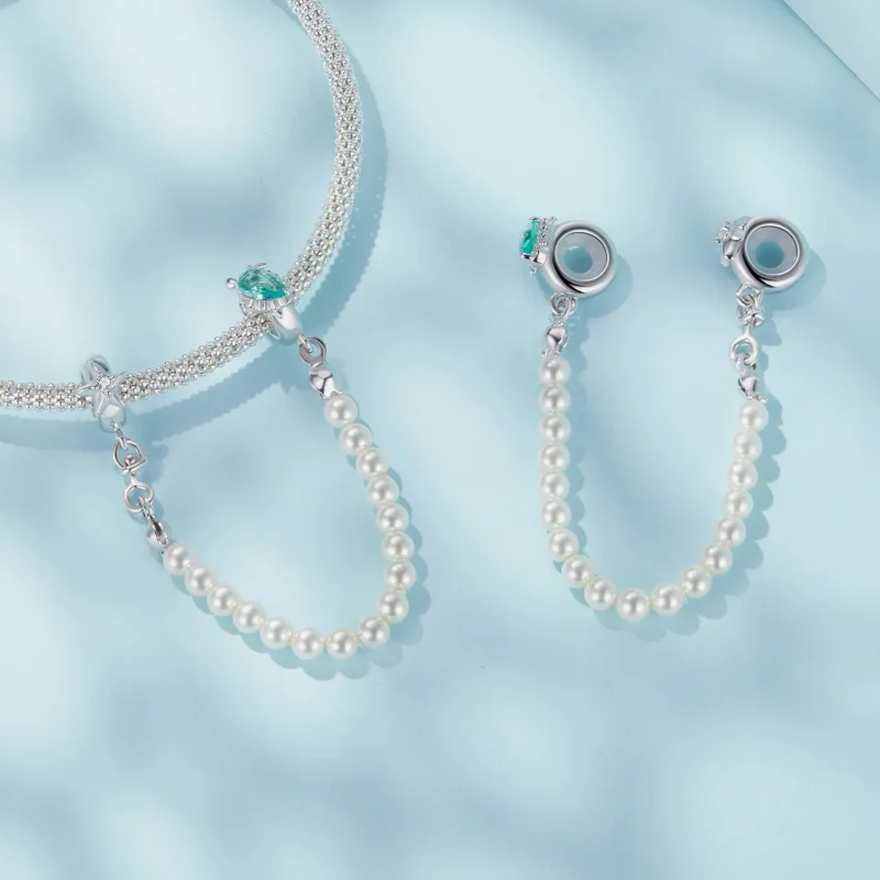 (zdjęcie do) Pandora Style-Inspired Srebrna Łańcuszek Zabezpieczający z Żółwiem, Rozgwiazdą i - Wyświetl 4