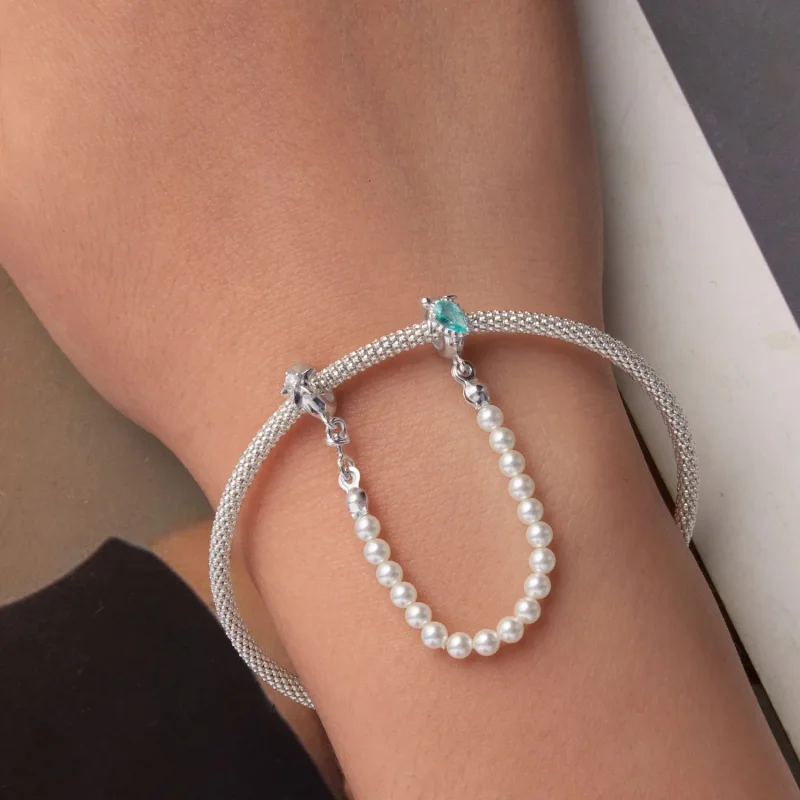 (zdjęcie do) Pandora Style-Inspired Srebrna Łańcuszek Zabezpieczający z Żółwiem, Rozgwiazdą i - Wyświetl 5