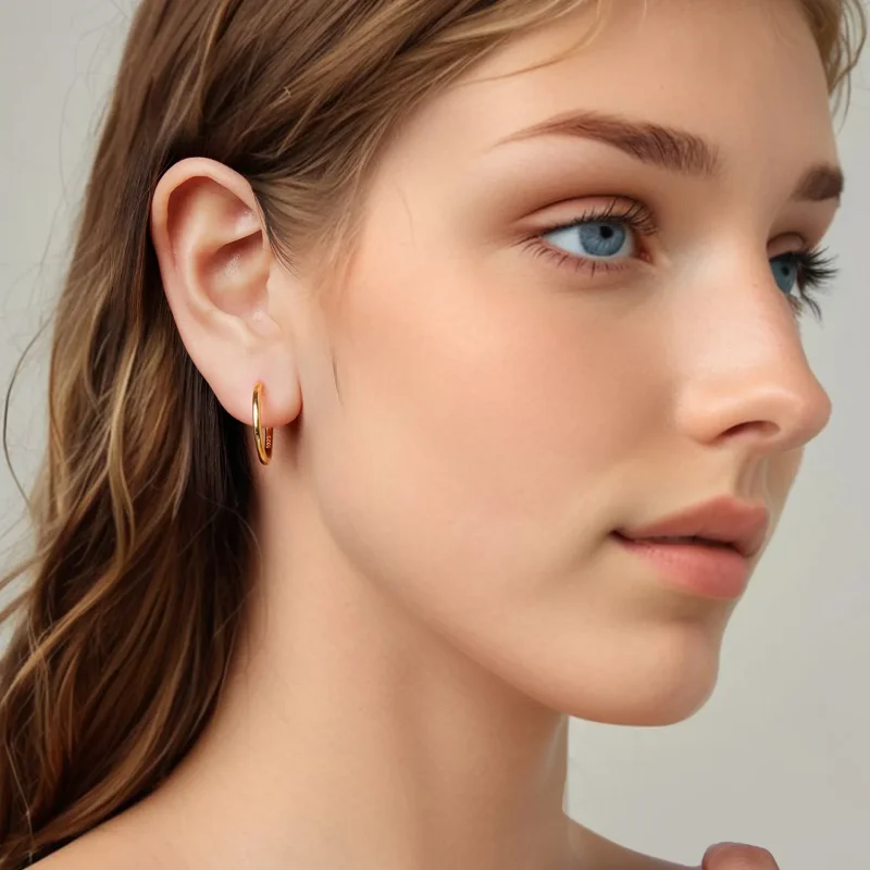 (zdjęcie do) Pandora Style 925 Srebrne Kolczyki z Pozłacanym Złotem - SCE1772-BL - Wyświetl 10