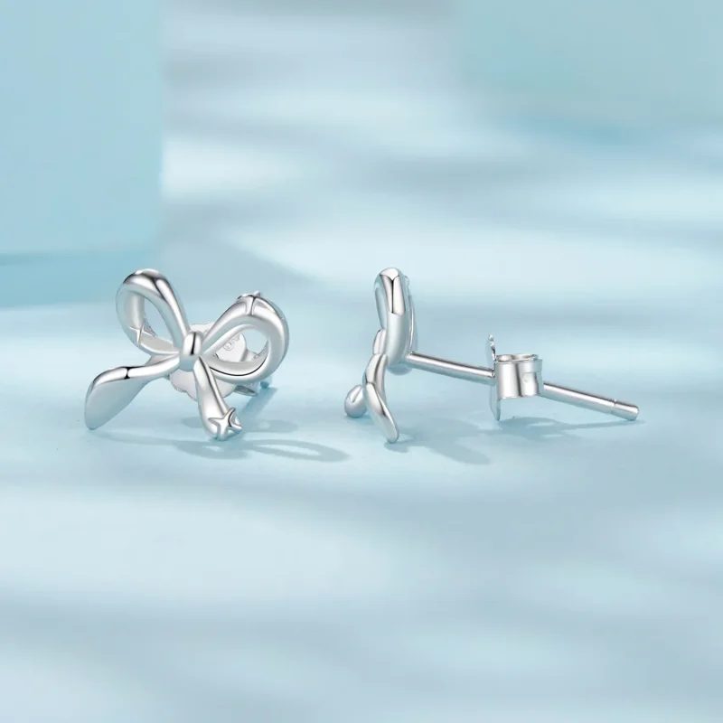 (zdjęcie do) Pandora Style 925 Srebro Próbowane Z Białego Złota Kolczyki z Kokardą - Eleganck - Wyświetl 10