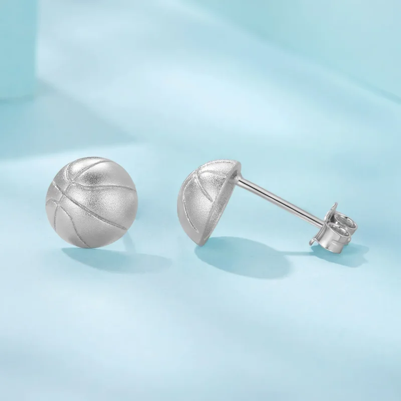 (zdjęcie do) Pandora Style 925 Srebro Platerowane Platyną Kolczyki Kulki Basketball - SCE1906 - Wyświetl 4
