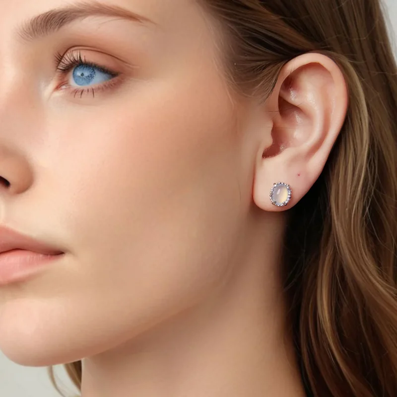 (zdjęcie do) Pandora Style 925 Srebro Platerowane Platyną Szkło Iryzujące Kolczyki Koperty - - Wyświetl 7