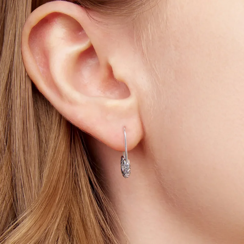 (zdjęcie do) Pandora Style 925 Srebro Próby Sterling Oksydowane Kolczyki z Wzorem Winorośli - - Wyświetl 6