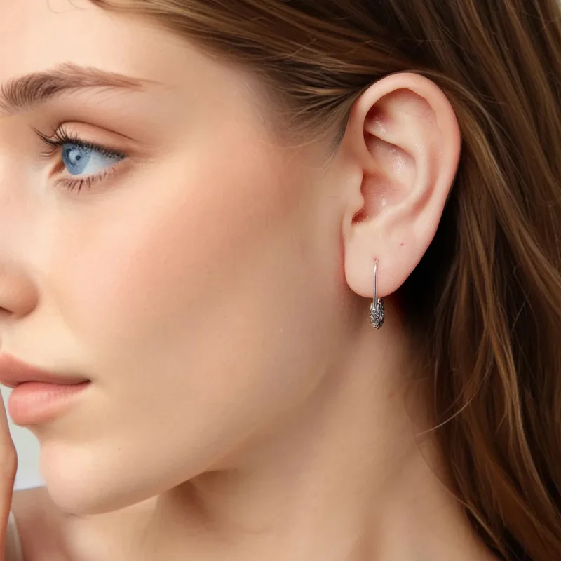 (zdjęcie do) Pandora Style 925 Srebro Próby Sterling Oksydowane Kolczyki z Wzorem Winorośli - - Wyświetl 8