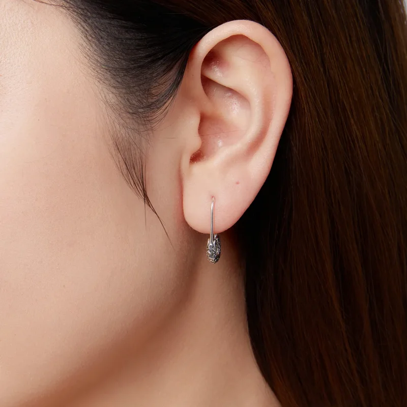 (zdjęcie do) Pandora Style 925 Srebro Próby Sterling Oksydowane Kolczyki z Wzorem Winorośli - - Wyświetl 10