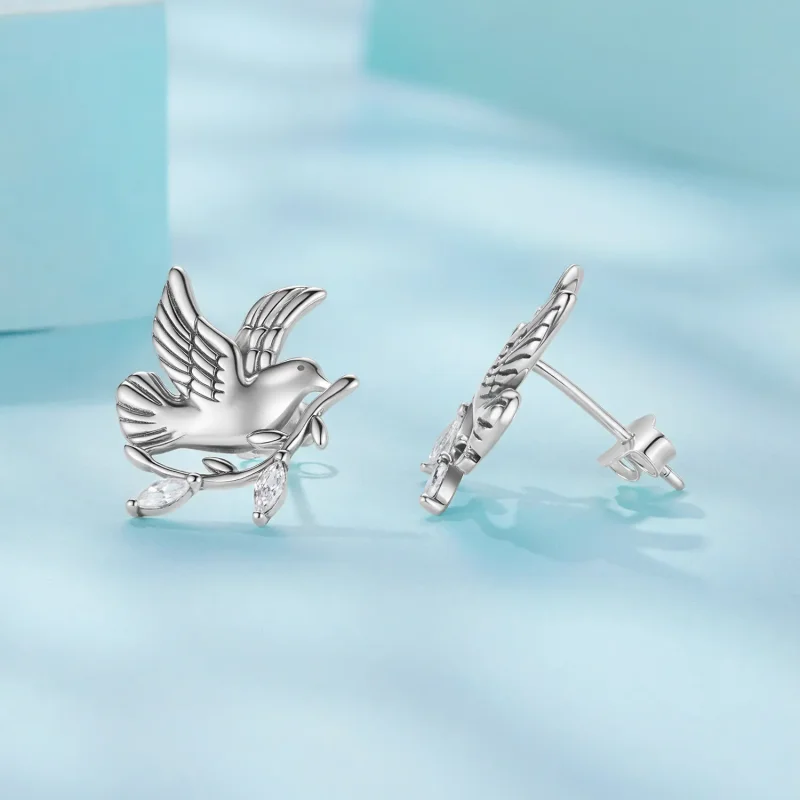 (zdjęcie do) Pandora Style 925 Srebro Próby 925 Utleniane Kolczyki Gołąb z Cyrkoniami - SCE19 - Wyświetl 4