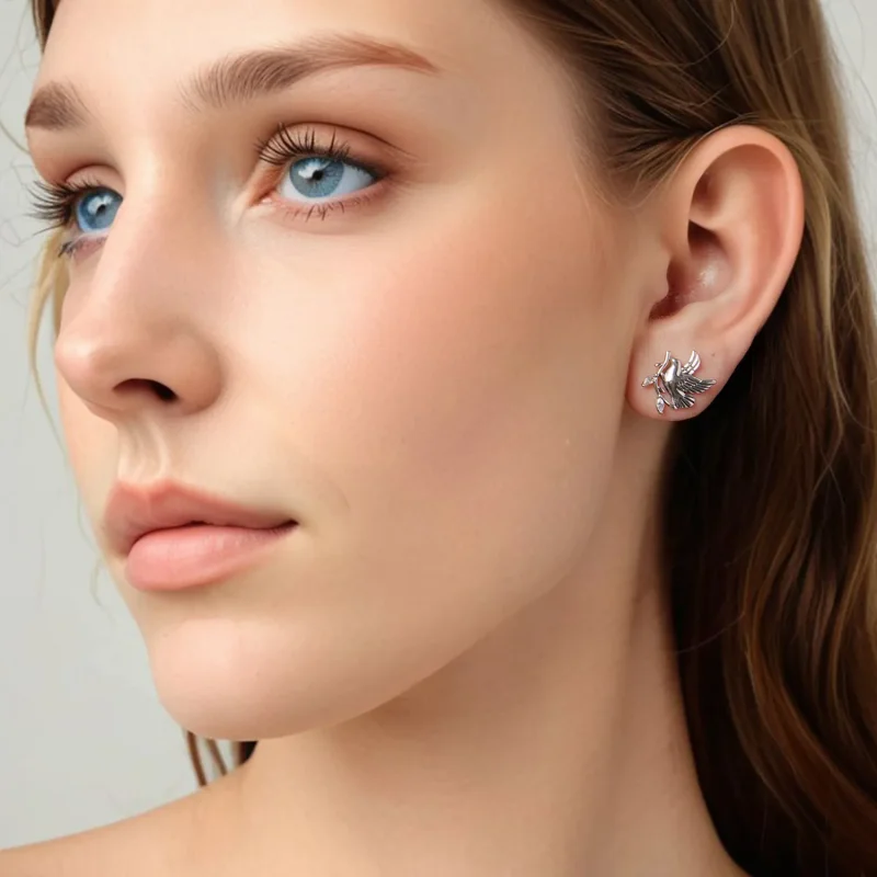 (zdjęcie do) Pandora Style 925 Srebro Próby 925 Utleniane Kolczyki Gołąb z Cyrkoniami - SCE19 - Wyświetl 7