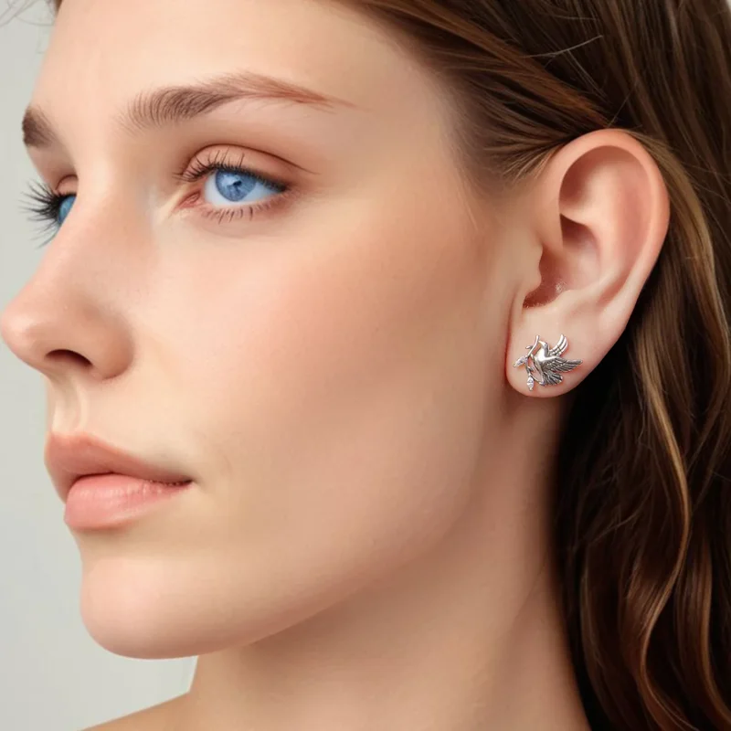 (zdjęcie do) Pandora Style 925 Srebro Próby 925 Utleniane Kolczyki Gołąb z Cyrkoniami - SCE19 - Wyświetl 8