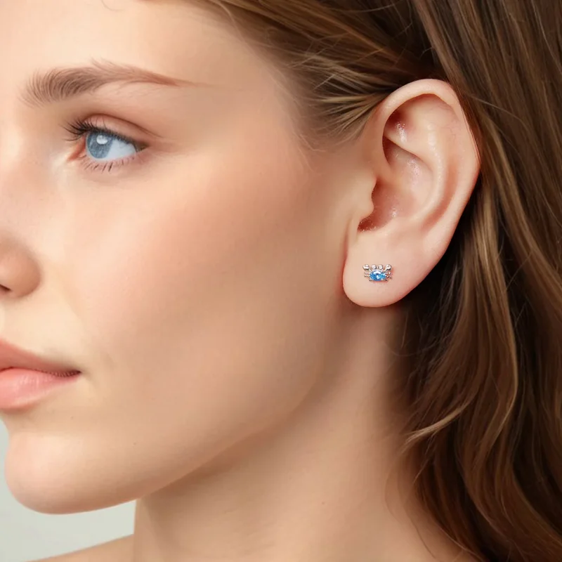 (zdjęcie do) Pandora Style 925 Srebro Próby 925 Platynowane Kolczyki z Krabem i Cyrkoniami - - Wyświetl 8
