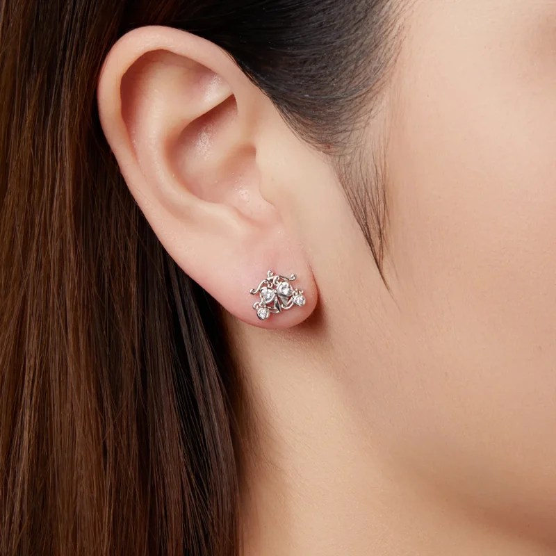 (zdjęcie do) Pandora Style 925 Srebro Próby Sterling Platerowane Platyną Kolczyki Kopertowe z - Wyświetl 3