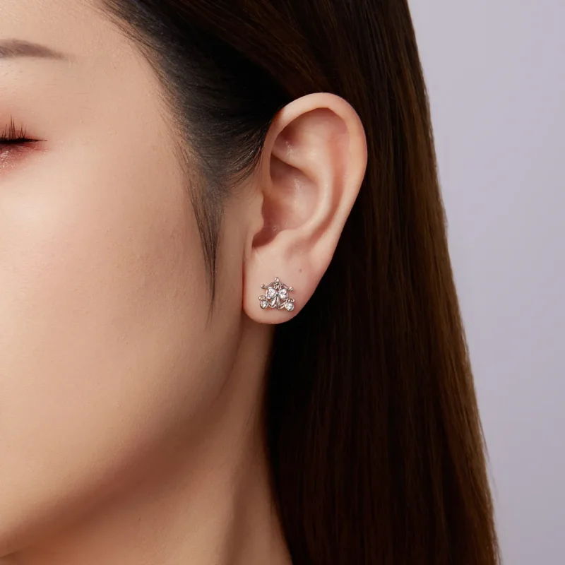 (zdjęcie do) Pandora Style 925 Srebro Próby Sterling Platerowane Platyną Kolczyki Kopertowe z - Wyświetl 4