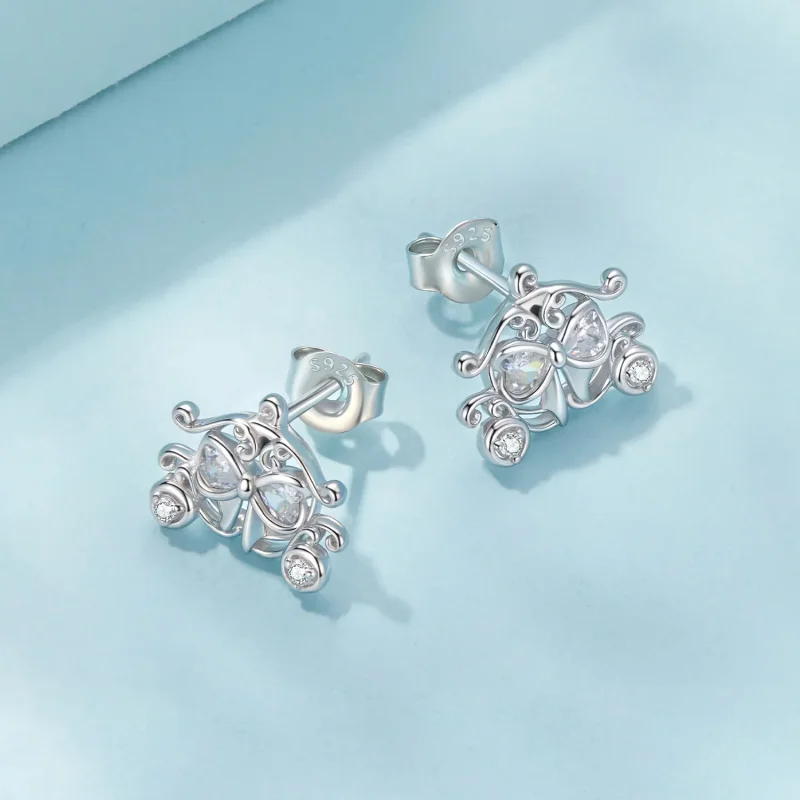 (zdjęcie do) Pandora Style 925 Srebro Próby Sterling Platerowane Platyną Kolczyki Kopertowe z - Wyświetl 5